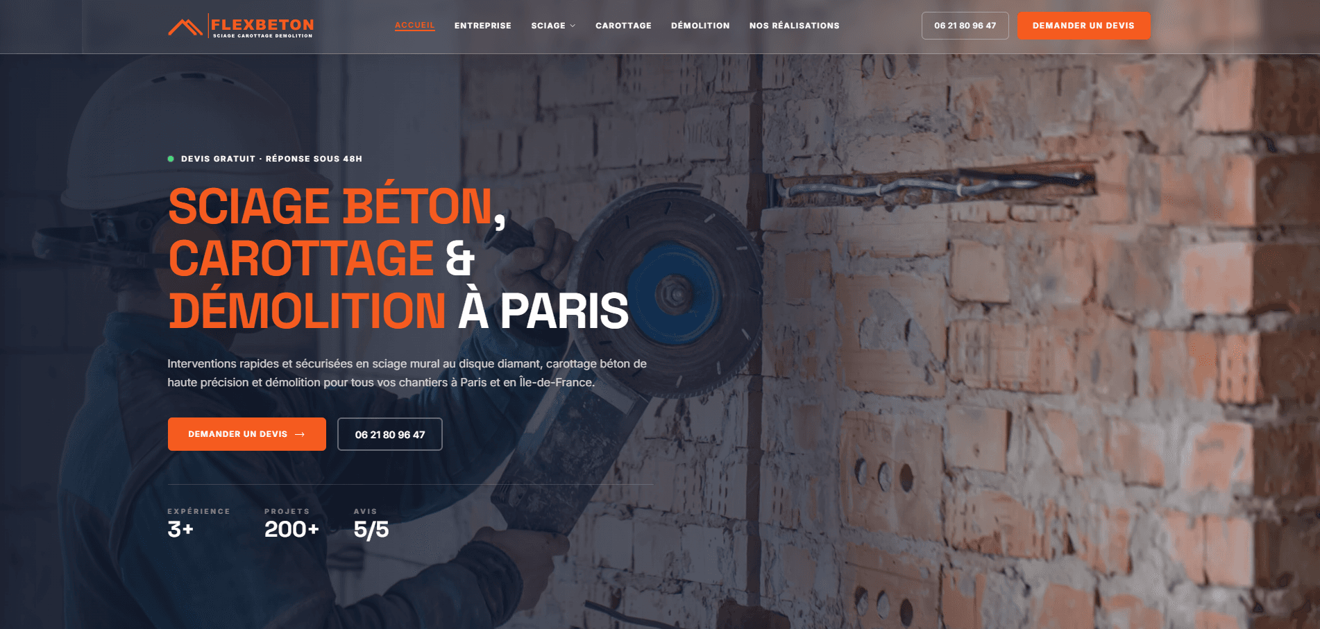 Aperçu du projet Flexbéton